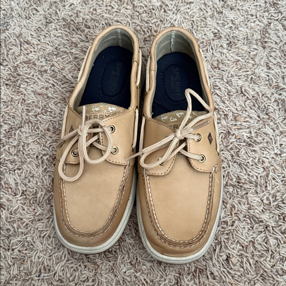 Sperry Light Brown Leather Boat Shoes
